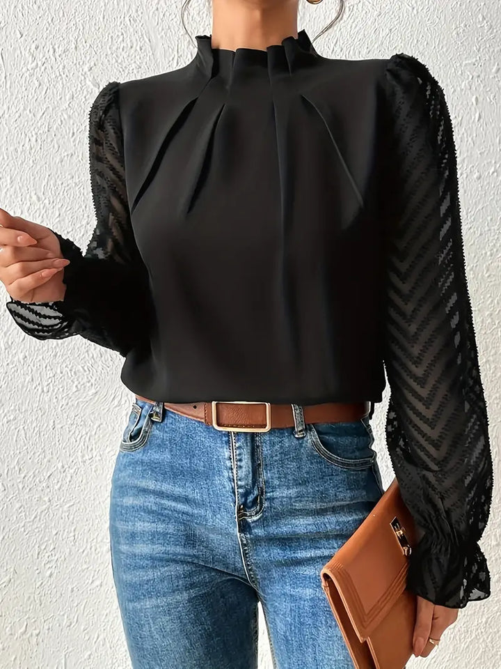 Kolbrun - Schicker plissierter top mit