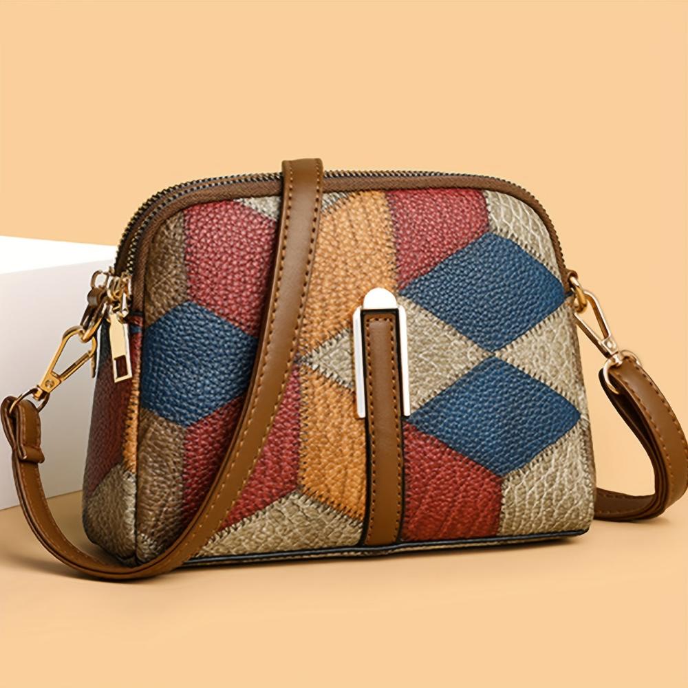 Luna - Mini-Umhängetasche im Patchwork-Design