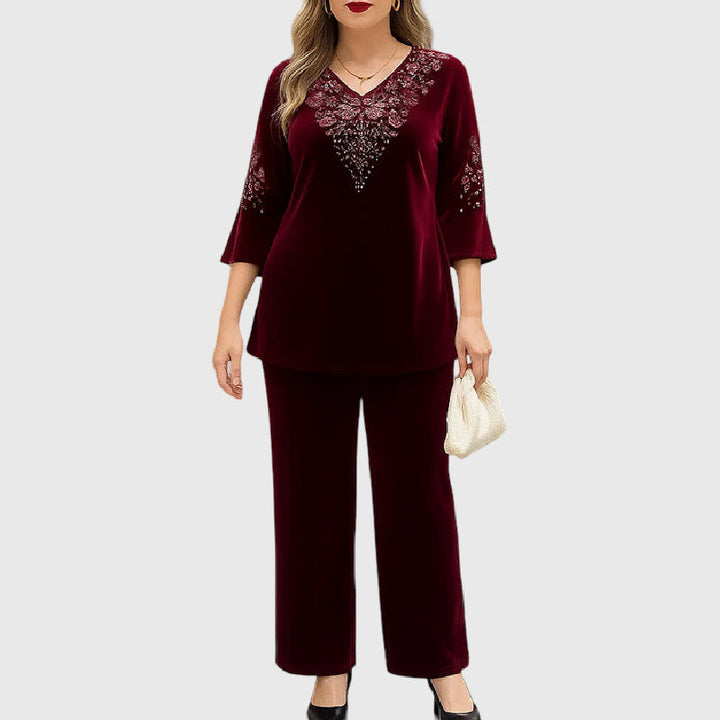Elvire - Elegantes zweiteiliges Samt-Set