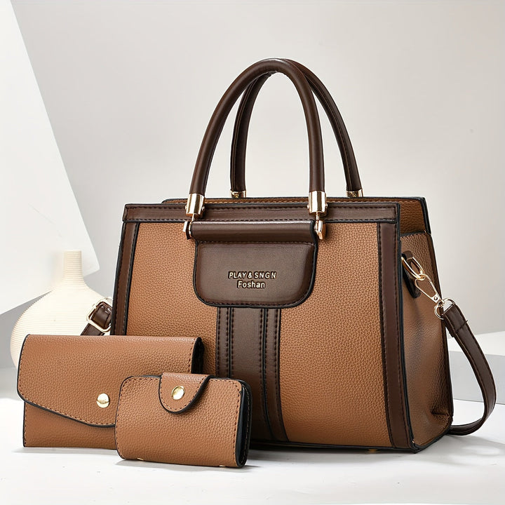 Luna - Elegantes 3-teiliges Ledertaschenset