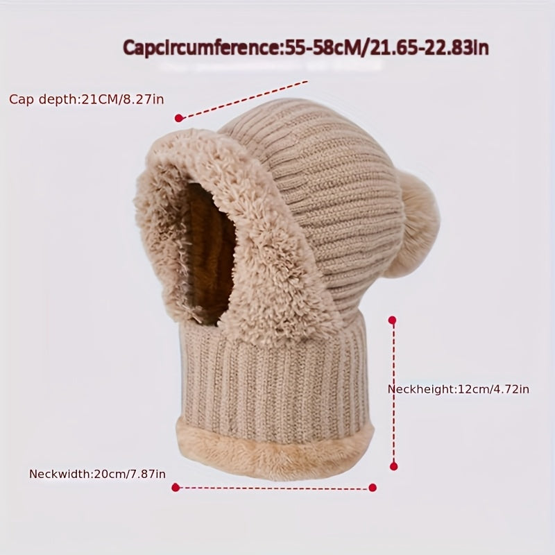 Emmerie - Gestrickte Mütze mit Nackenschutz