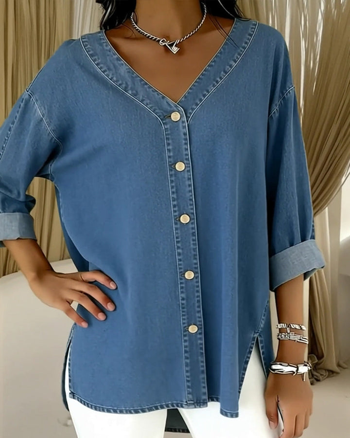 Elviane - Elegante Denimbluse