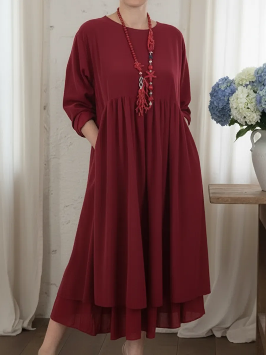 Marlene - Fliessendes Midi-Kleid mit sanfter