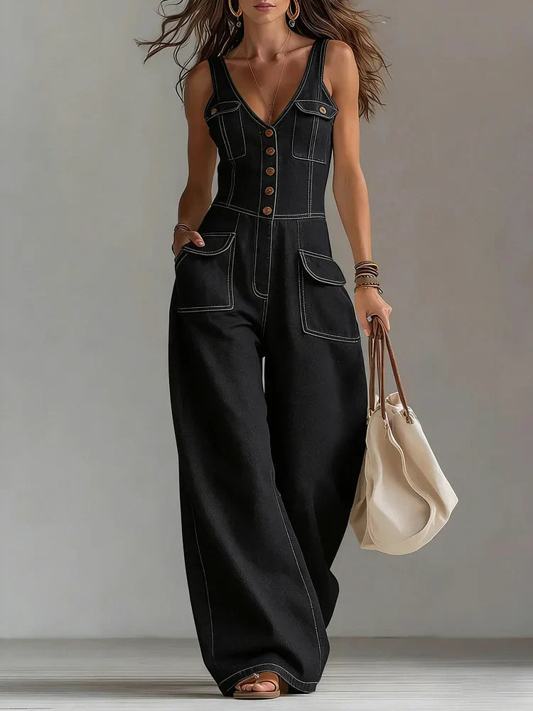 Sophie - Lässiger weiter Denim-Overall