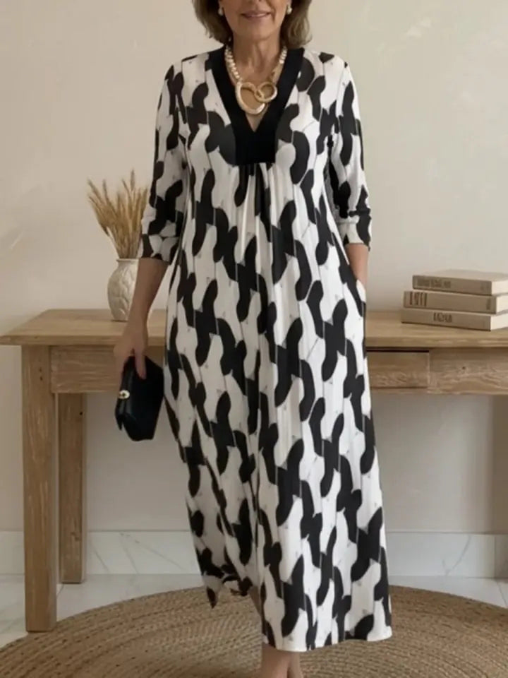 Elara - Midi Kleid mit künstlerischem