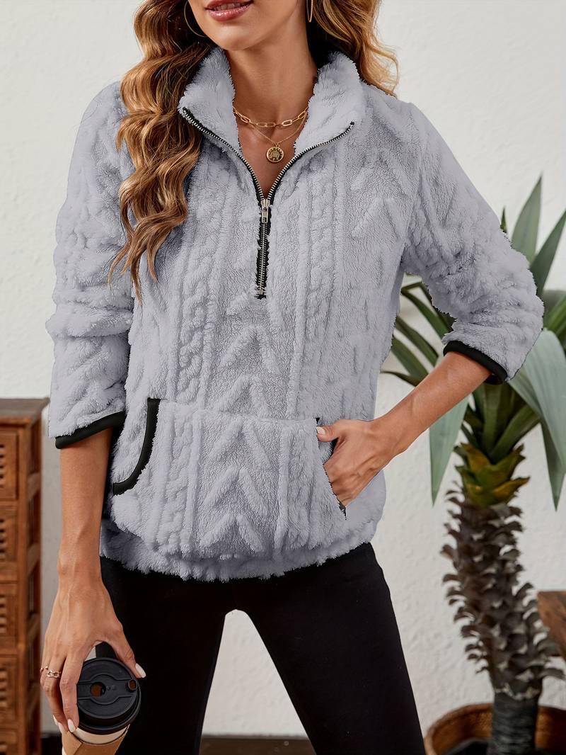 Naama - Stilvoller Half-Zip-Pullover mit Tasche