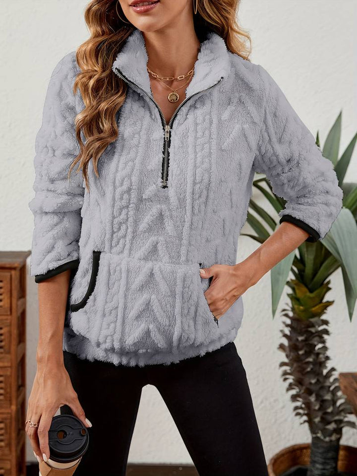 Naama - Stilvoller Half-Zip-Pullover mit Tasche