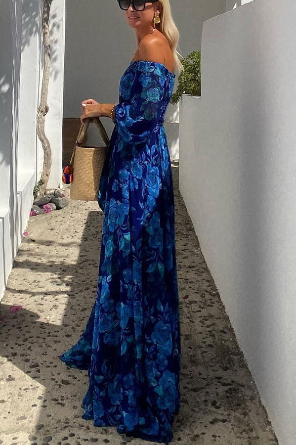 Luna - Langes Kleid mit Blumenmuster
