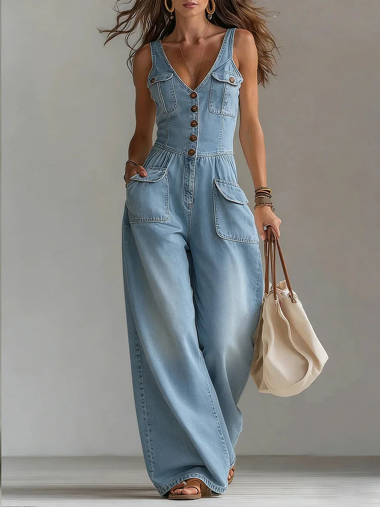 Sophie - Lässiger weiter Denim-Overall