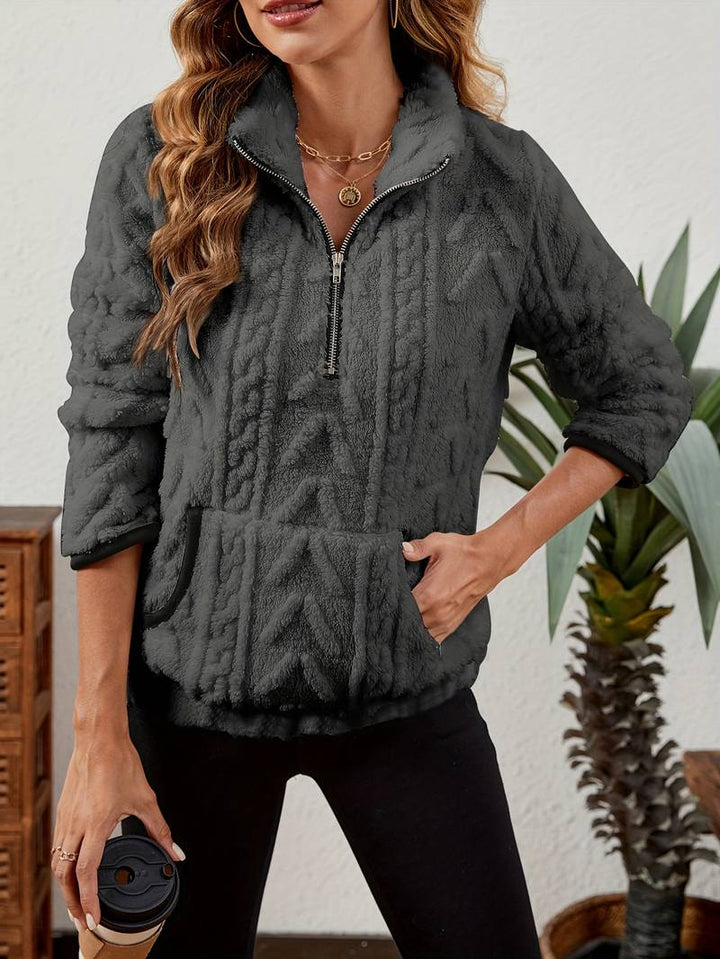 Naama - Stilvoller Half-Zip-Pullover mit Tasche