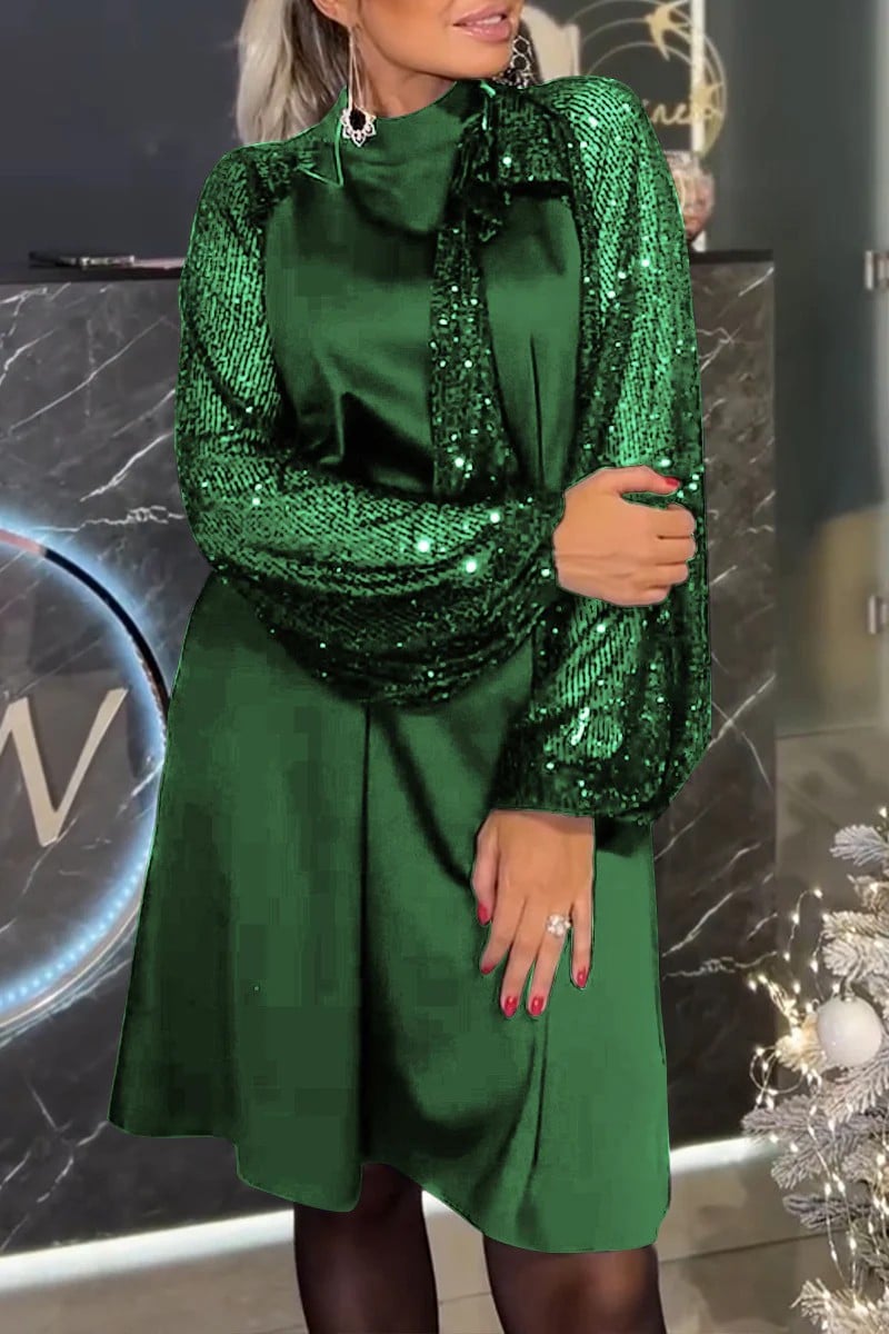 Lora - Samt-Kleid mit Puffärmeln