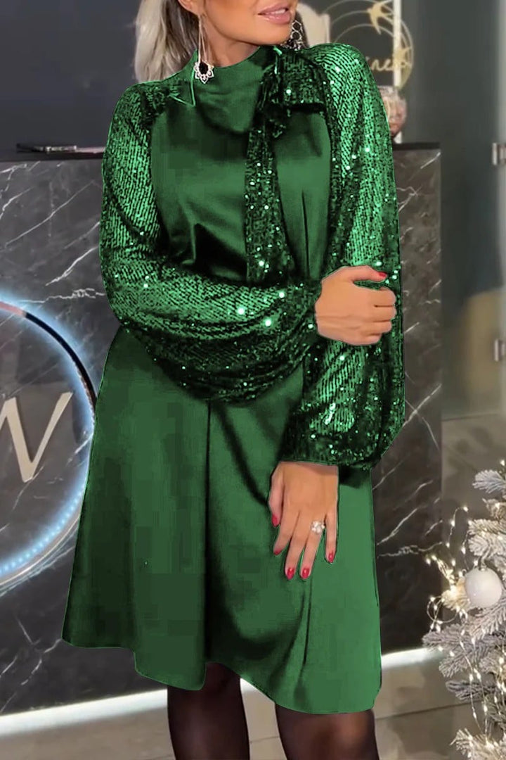 Lora - Samt-Kleid mit Puffärmeln