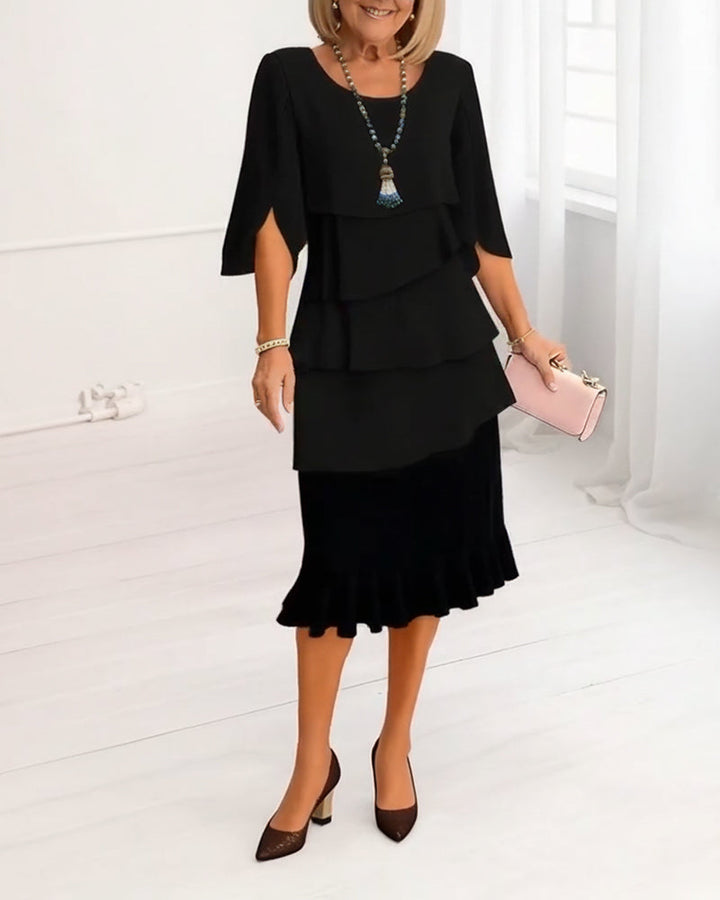 Patricia - Elegantes Komfort-Rüschenkleid