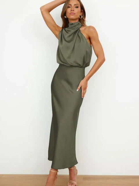 Laura - Stehkragen Halterkleid ohne Ärmel