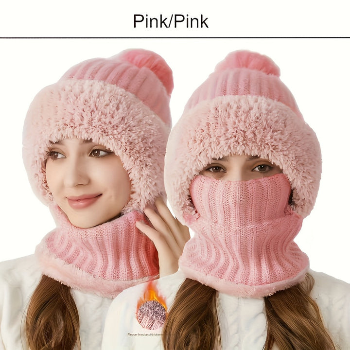Emmerie - Gestrickte Mütze mit Nackenschutz