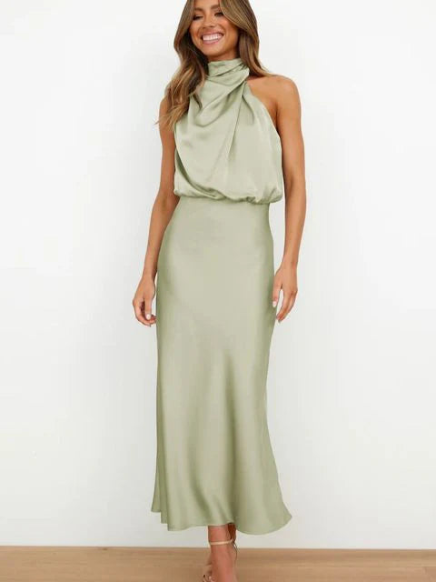 Laura - Stehkragen Halterkleid ohne Ärmel