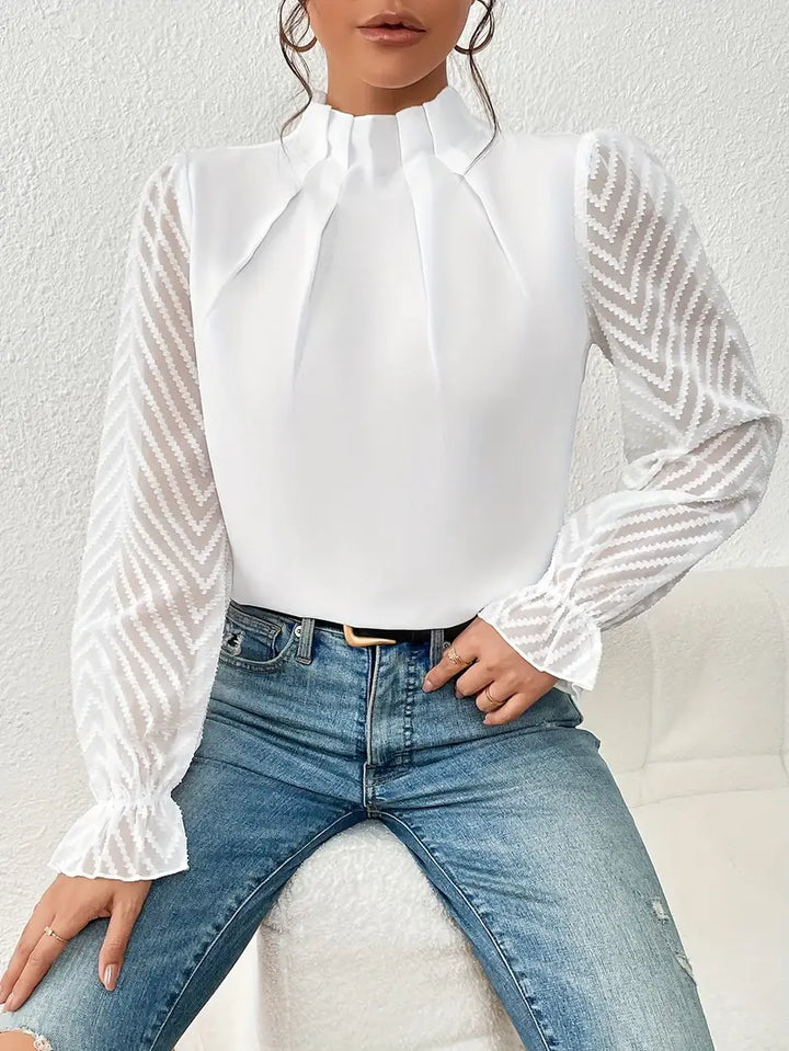 Kolbrun - Schicker plissierter top mit