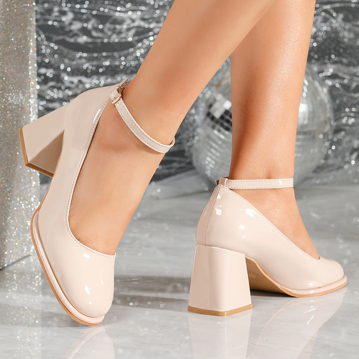 Celeste - Lack Riemchen Heels