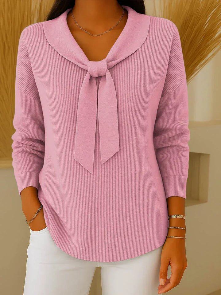 Melina - Eleganter Pullover mit Schleifenkragen
