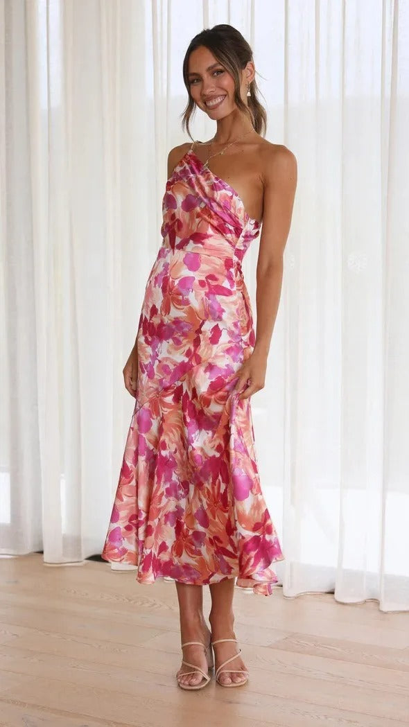 Karoline - Ein-Schulter-Blumenkleid