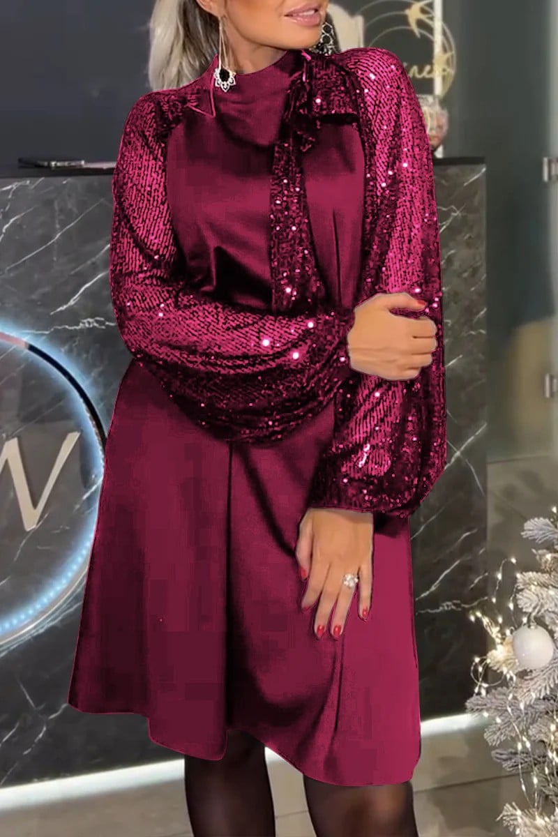 Lora - Samt-Kleid mit Puffärmeln