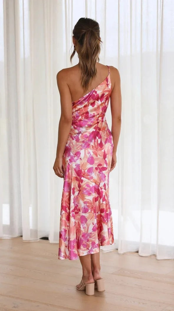 Karoline - Ein-Schulter-Blumenkleid