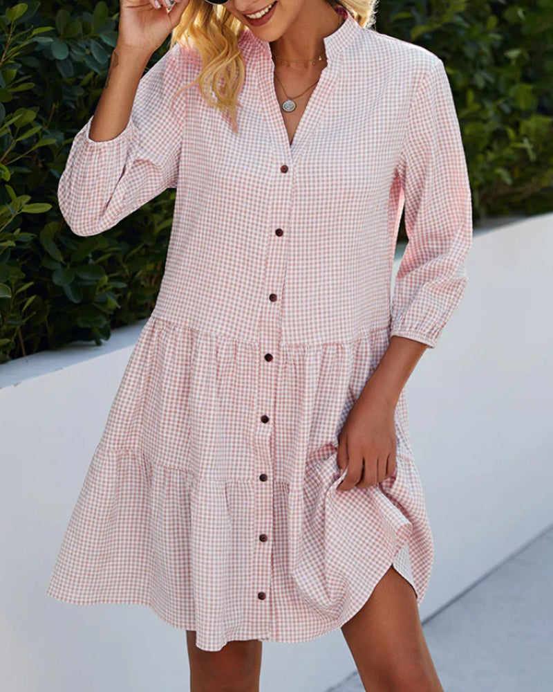 Emilia - Kariertes Midi-Hemdkleid