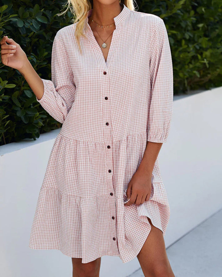 Emilia - Kariertes Midi-Hemdkleid