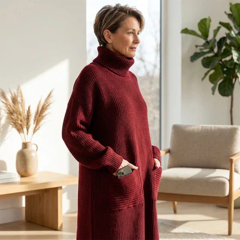 Irina - Strickkleid mit Rollkragen, langen