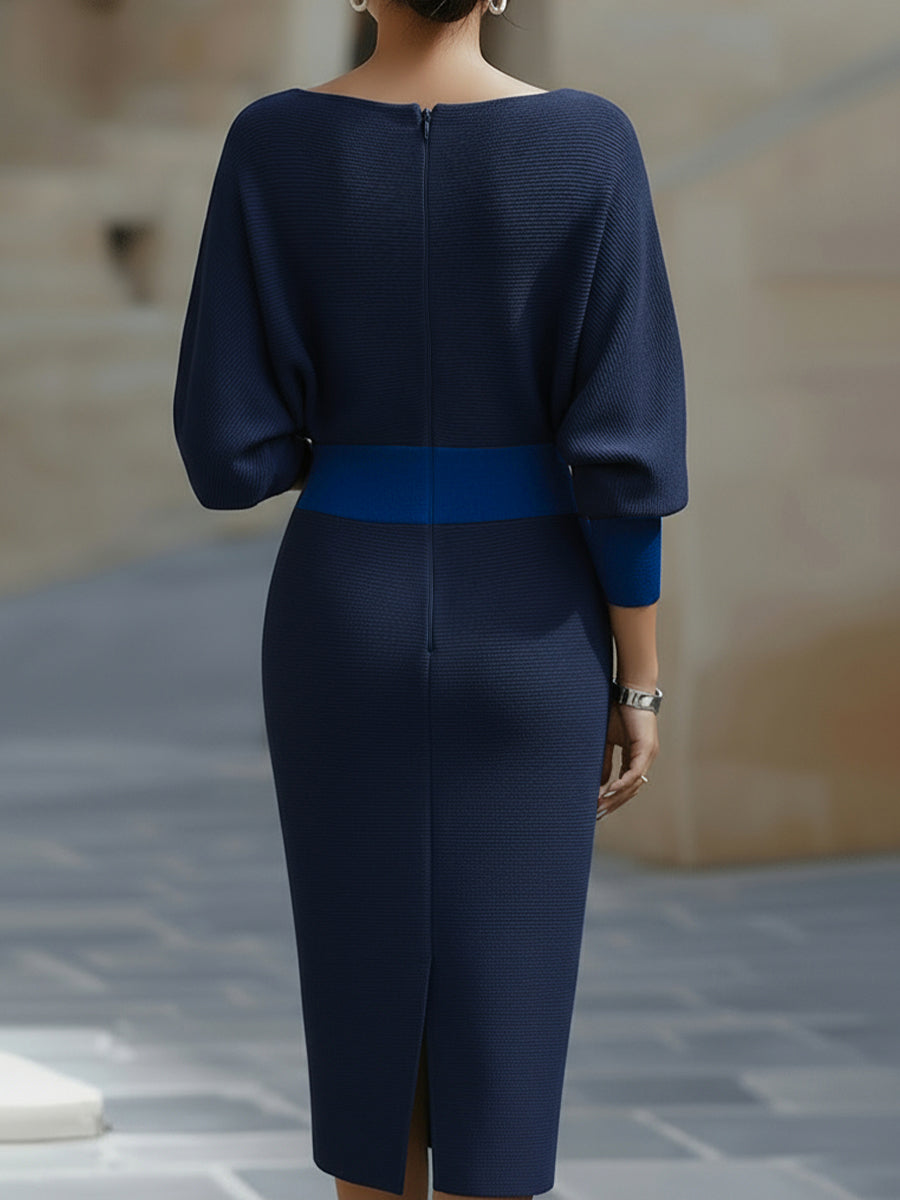 Weißes drapiertes Midikleid mit Fledermausflügeln