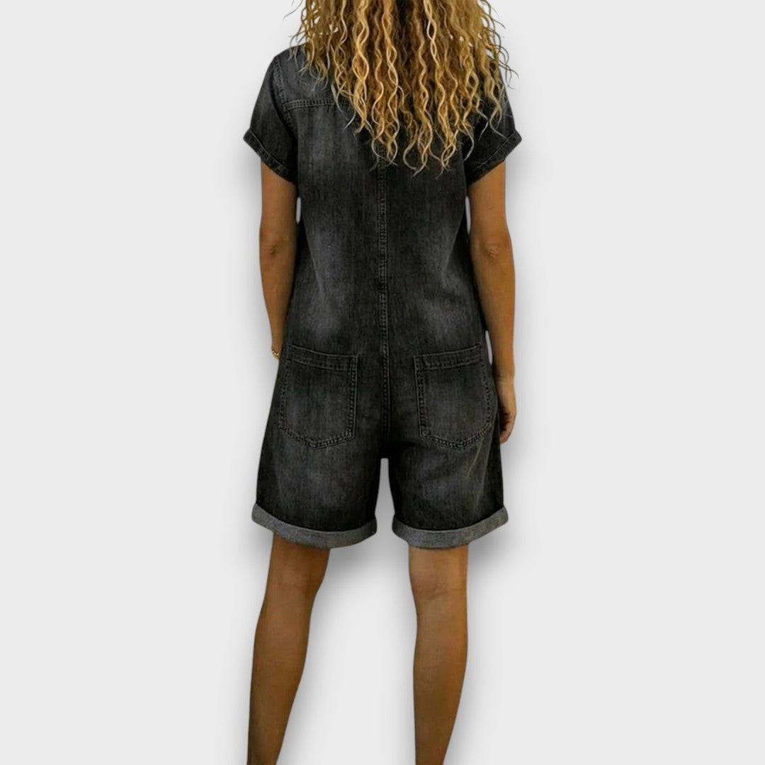 Joan - Vintage kurze Latzhose aus