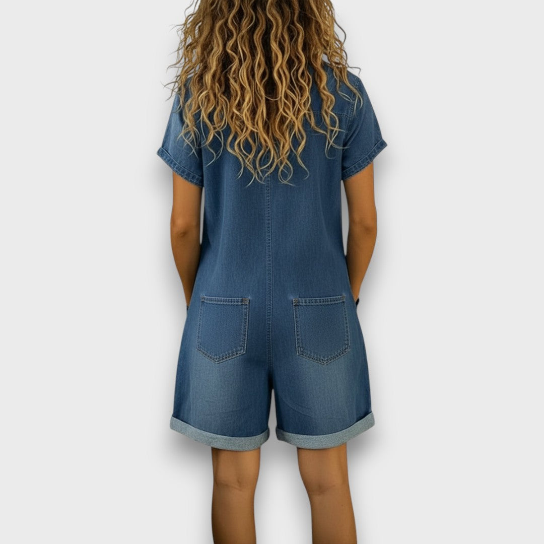 Joan - Vintage kurze Latzhose aus
