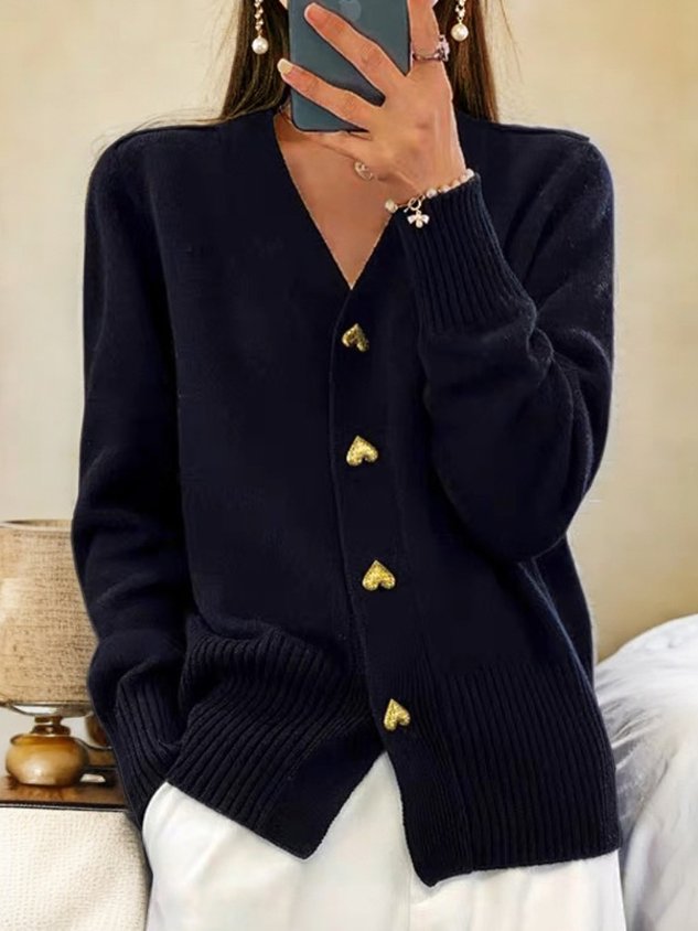Noemi - Gestrickte Herz-Strickjacke