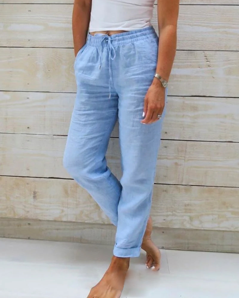 Zaria - Bequeme Leinenhose mit elastischem
