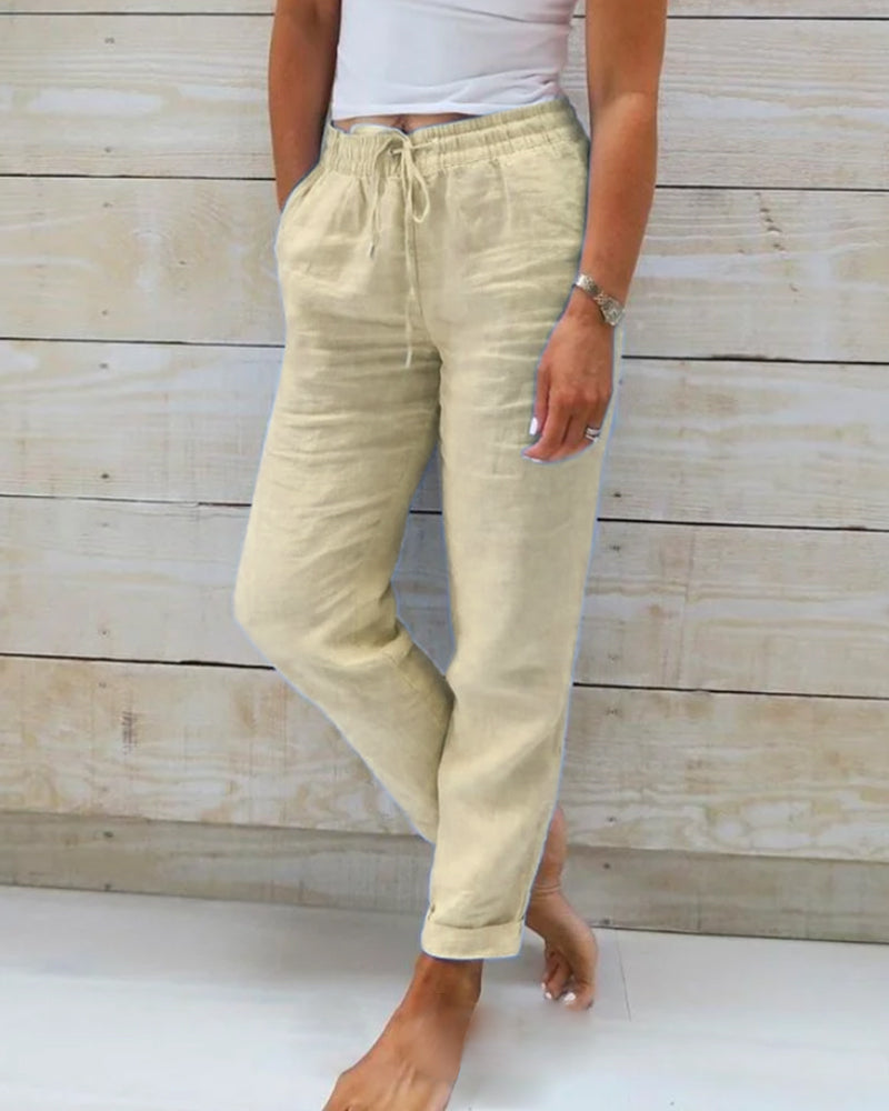 Zaria - Bequeme Leinenhose mit elastischem