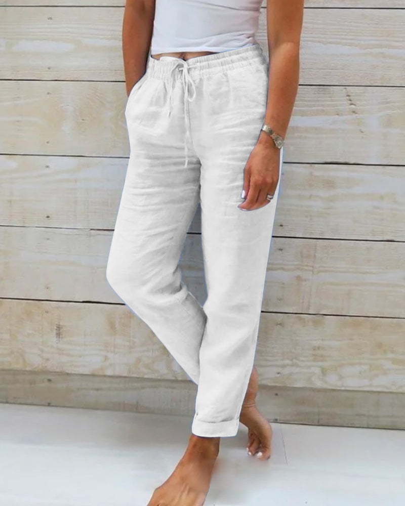 Zaria - Bequeme Leinenhose mit elastischem