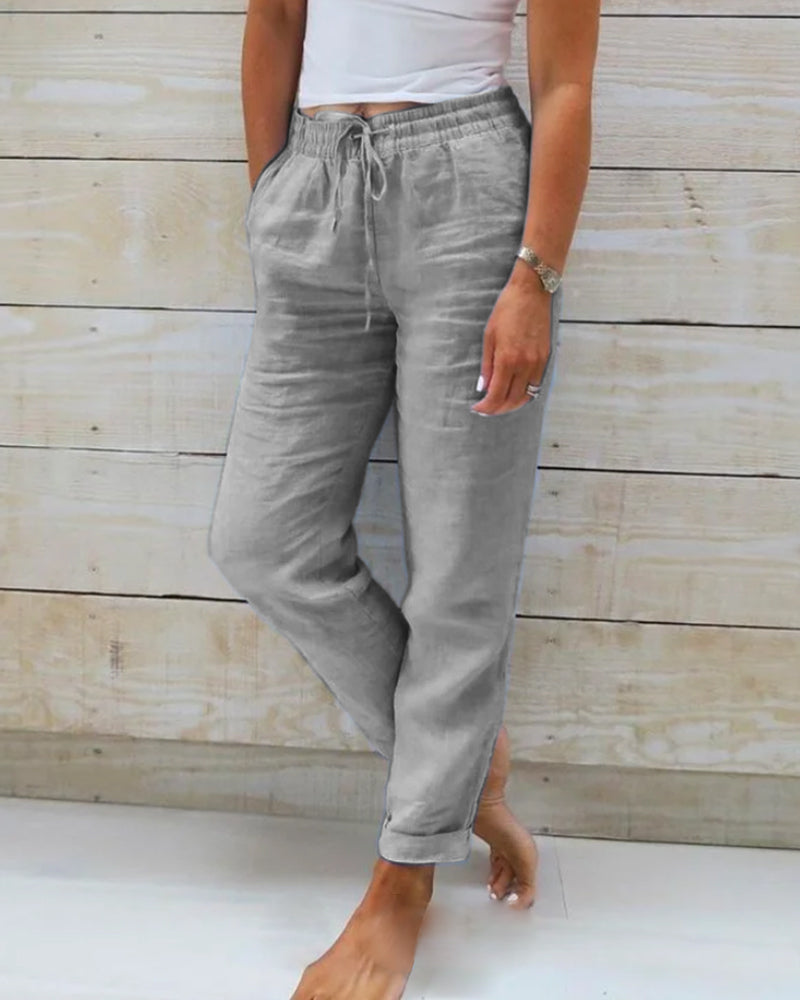 Zaria - Bequeme Leinenhose mit elastischem