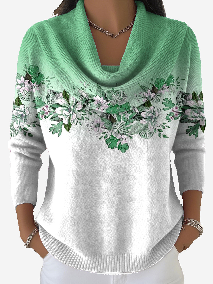 Taliah - Vintage Blumemuster Pullover