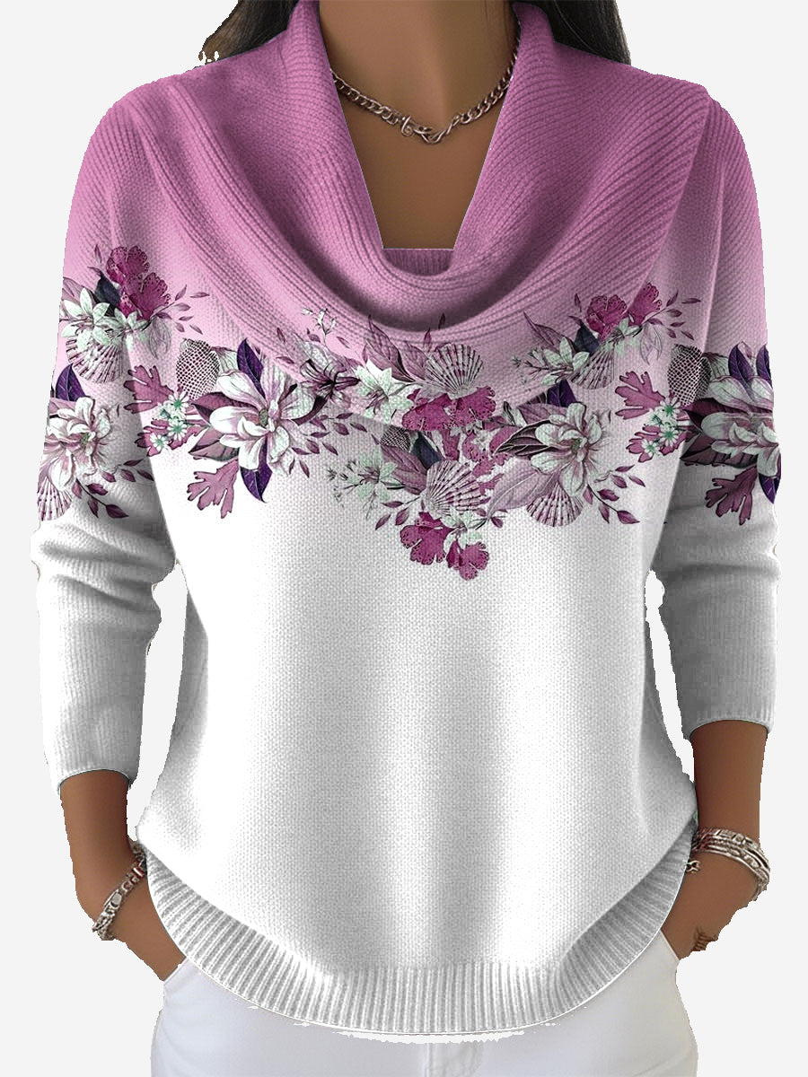 Taliah - Vintage Blumemuster Pullover