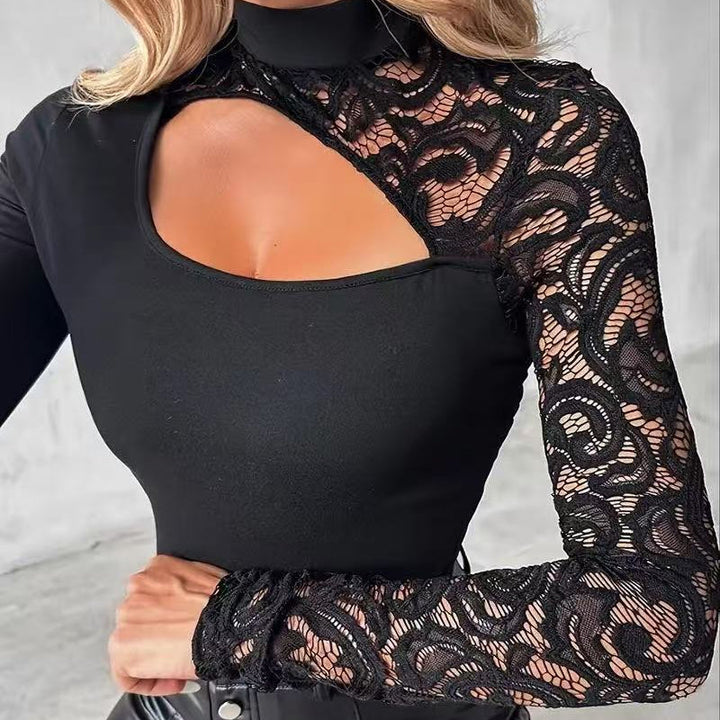 Valeria - Elegants Spitzen-Cut-Out Top