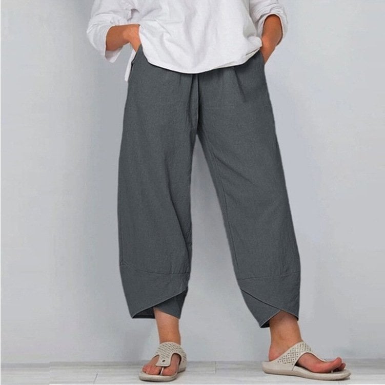 Syndra - Luftige Baumwoll-Leinen Hose mit