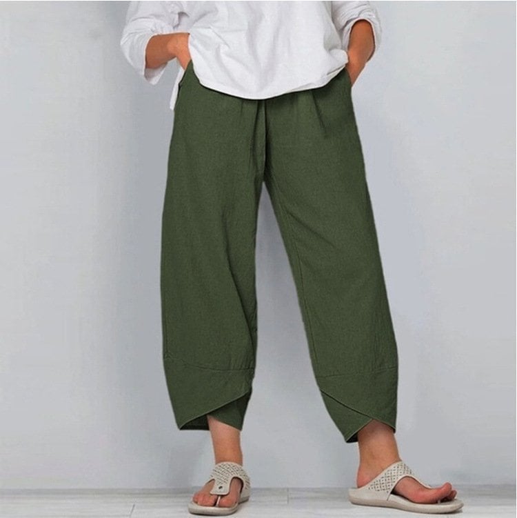 Syndra - Luftige Baumwoll-Leinen Hose mit