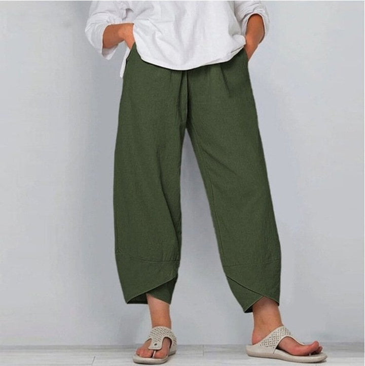 Syndra - Luftige Baumwoll-Leinen Hose mit