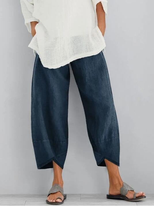 Syndra - Luftige Baumwoll-Leinen Hose mit