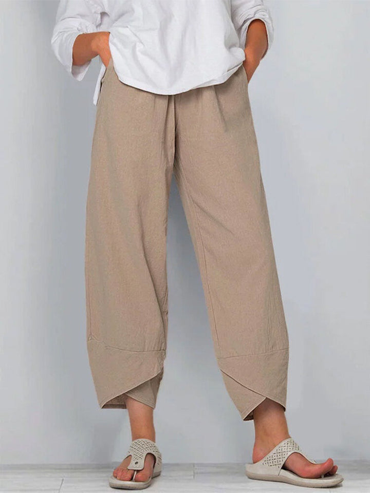 Syndra - Luftige Baumwoll-Leinen Hose mit
